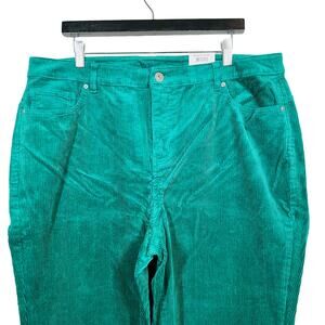 NEW! Style&Co Wide LEg High Rise Corduroy Trouser Pant Green - 18W